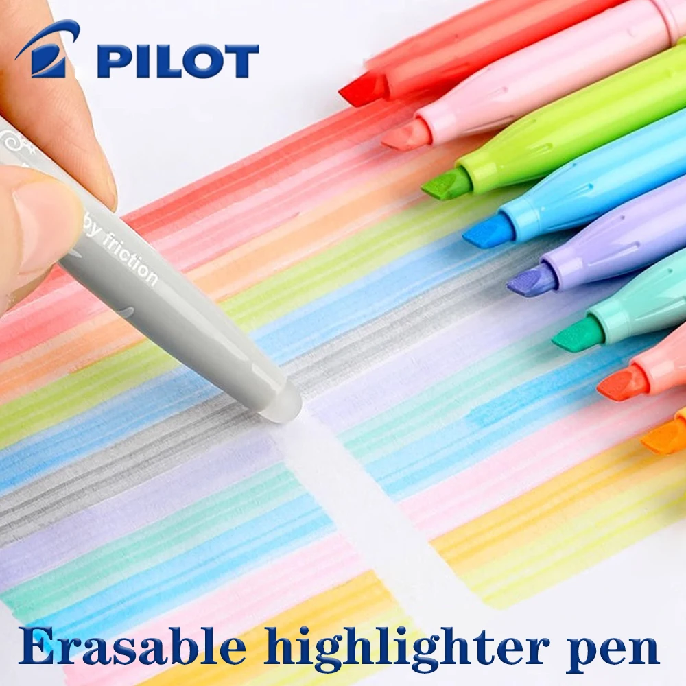Pilot Pen Frixion - パイロットSW-FL Frixion消去可能蛍光ペンセット、蛍光カラーマーカー、学校の文房具、日本語、1セットあたり6色