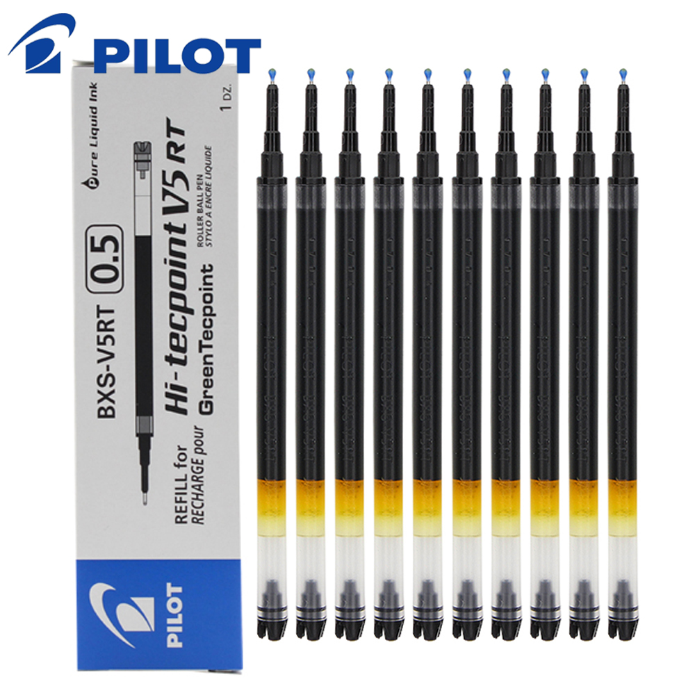 Pilot Pen V5 - パイロットジェルペンリフィル、BXS-V5RT、0.5mm、BXRT-V5、大容量、学生文房具、オフィスアクセサリー、日本、12個、24個