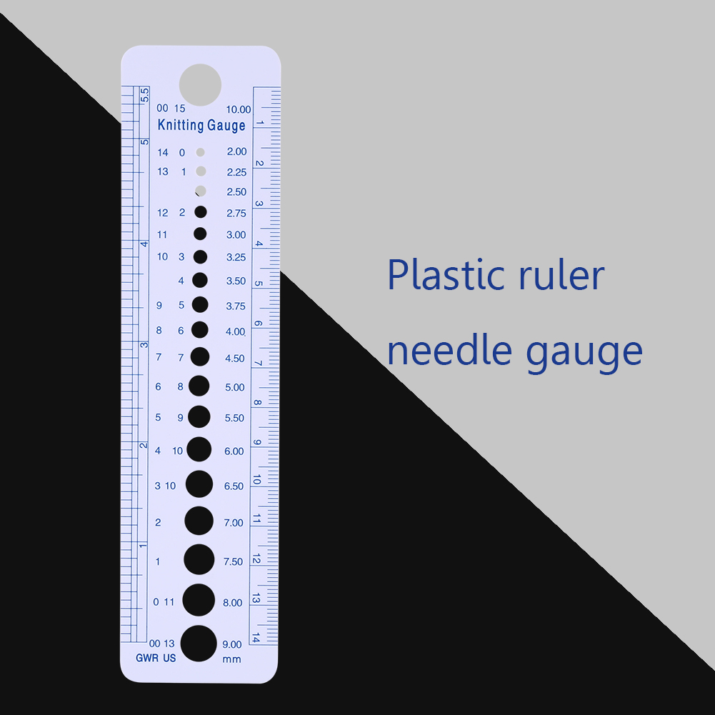 Sewing Knit - キルティングパッチワーク定規プラスチック編み針ゲージ定規インチcm縫製ツール米国英国カナダサイズ2-10mm縫製アクセサリー