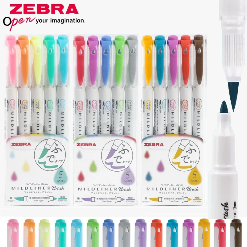 Zebra Pen Mildliner - ゼブラ ハイライター WFT8 マイルドライナー ブラシ マーク