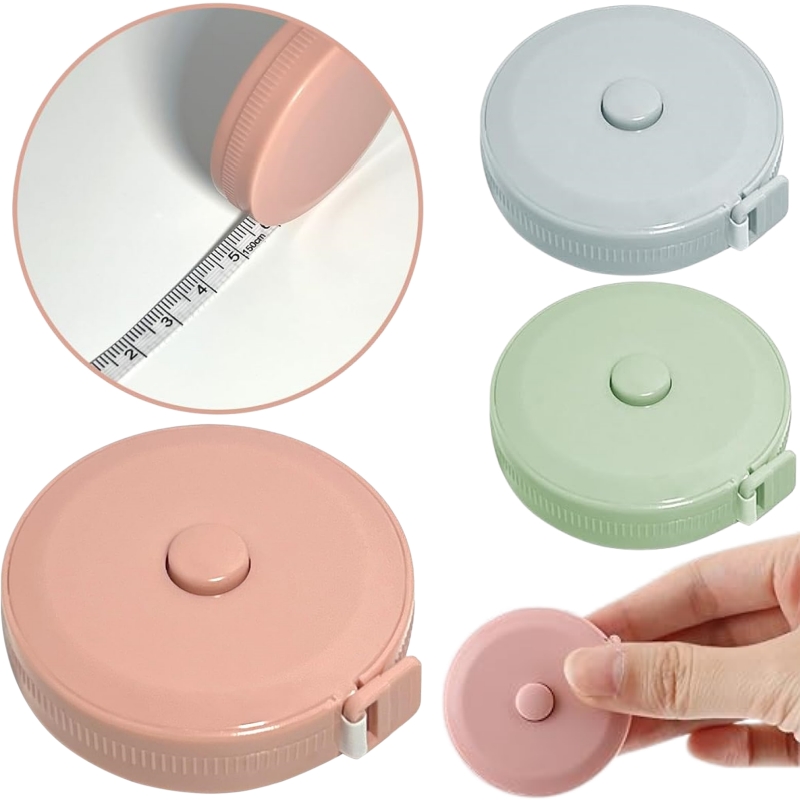 Sewing Recycle - 1.5 メートルミニテープメジャー両面格納式測定定規縫製用身体測定ソフトレザー自動リサイクル定規