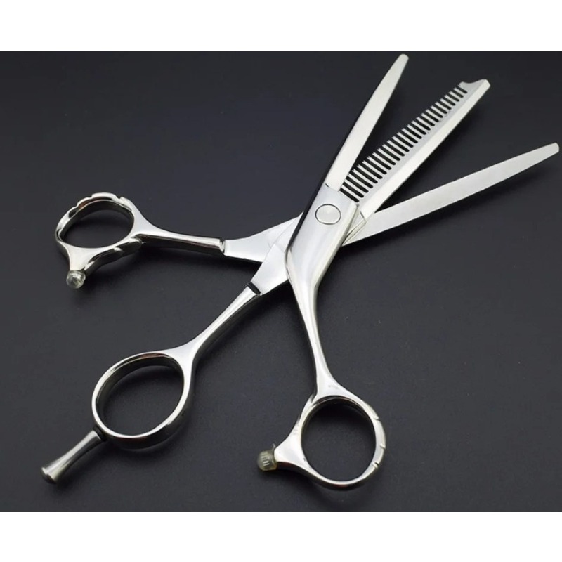 Pinking Shear Blade - 6インチ3枚刃プロ用ヘアカットシザー、理髪用ハサミ、ピンキングシザー、日本製理髪師用シザー