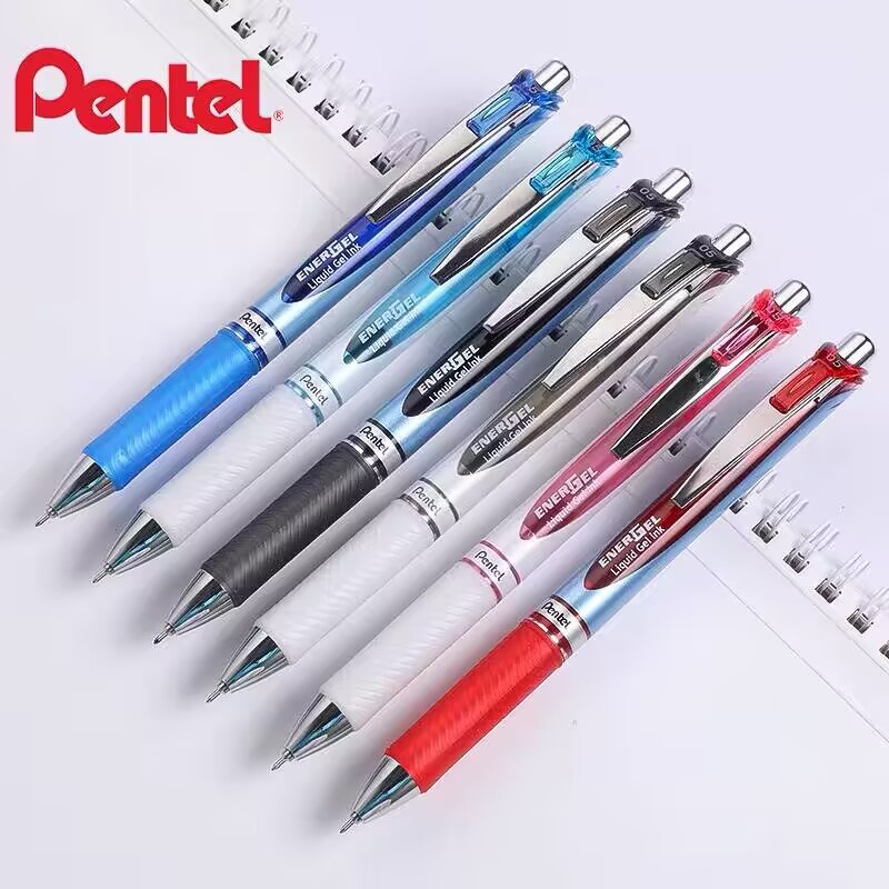 Pentel Pen Energel - Pentel-BLN75速乾性インクジェルペン、ニューペン、プレスタイプ、ニードルポイント、スムーズな学用品、0.5mm、0.5mm、1個