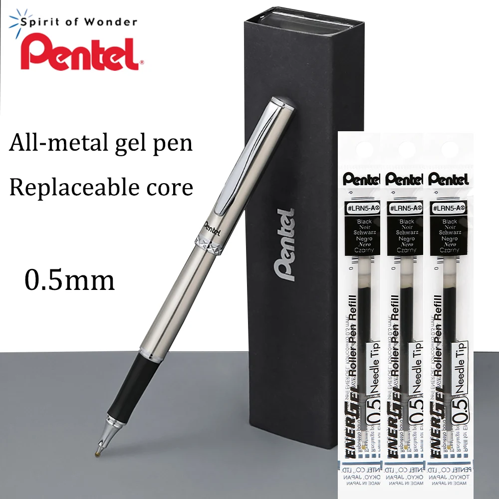 Pentel Pen Energel - 日本の金属製ペンチ,ペン先,黒,滑らか,速乾性,ボールペン,0.7mm,事務用品,文房具