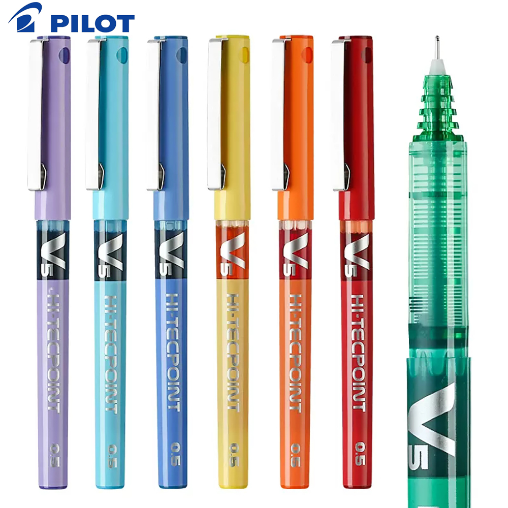 Pilot Pen V5 - 1 個日本パイロット V5 ゲルペンストレート液体ローラーペン BX-V5 大容量速乾性インク