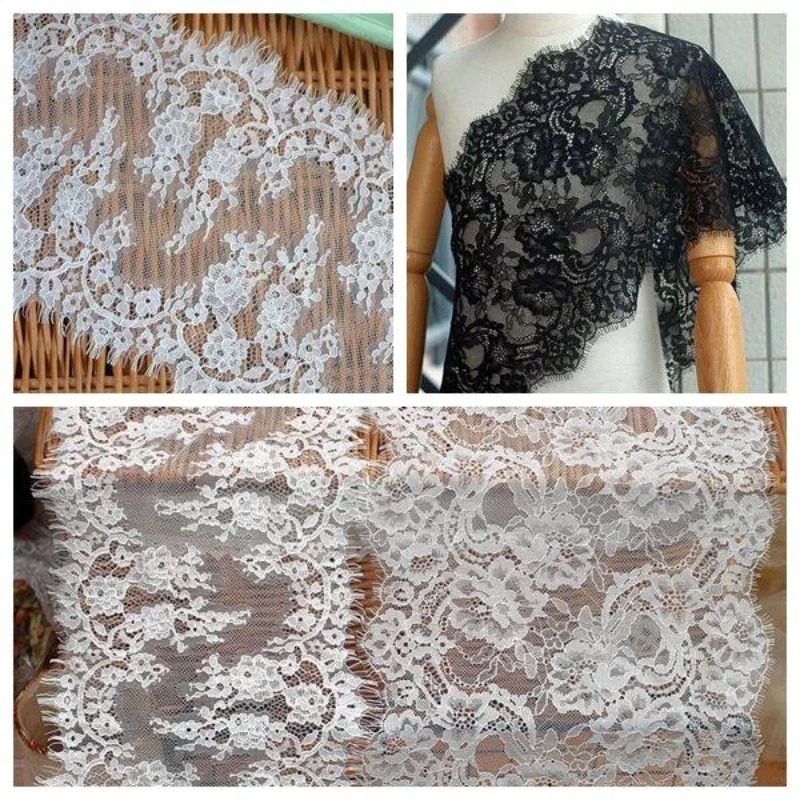 Sewing Embroidery Fabric - 3M、高品質のまつげレース刺繍デカール生地、手作りDIYウェディングドレス装飾アクセサリー、縫製材料