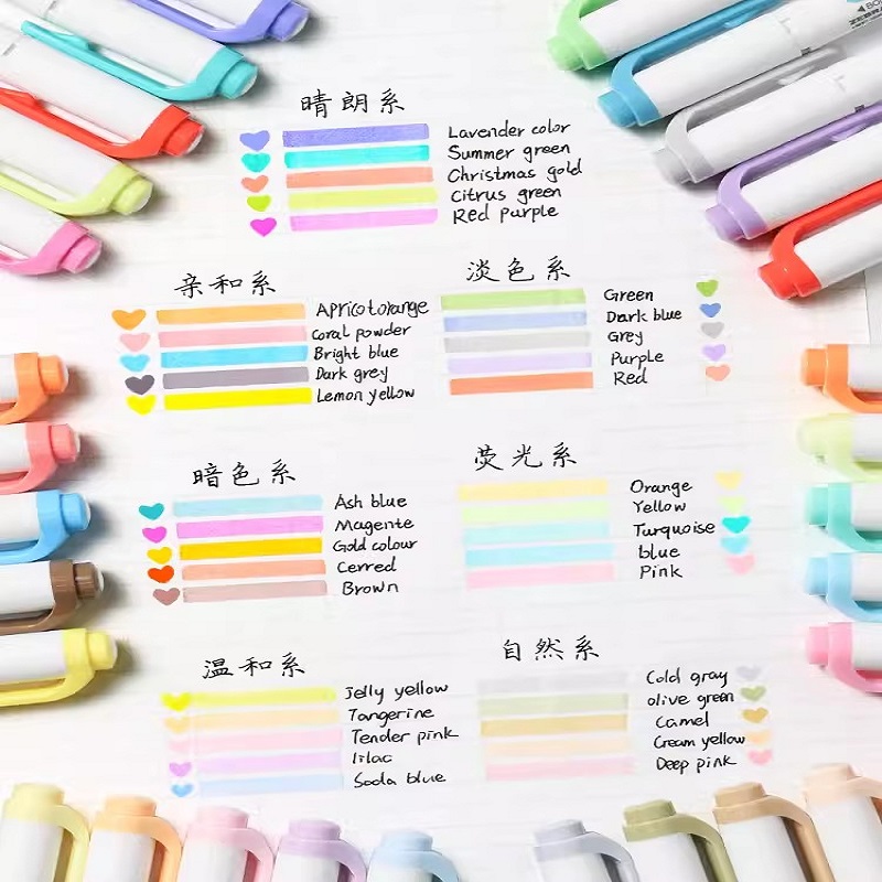 Zebra Pen Mildliner - 日本ゼブラ マイルドライナー ハイライター 水性マーカーペン WKT7 5色セット