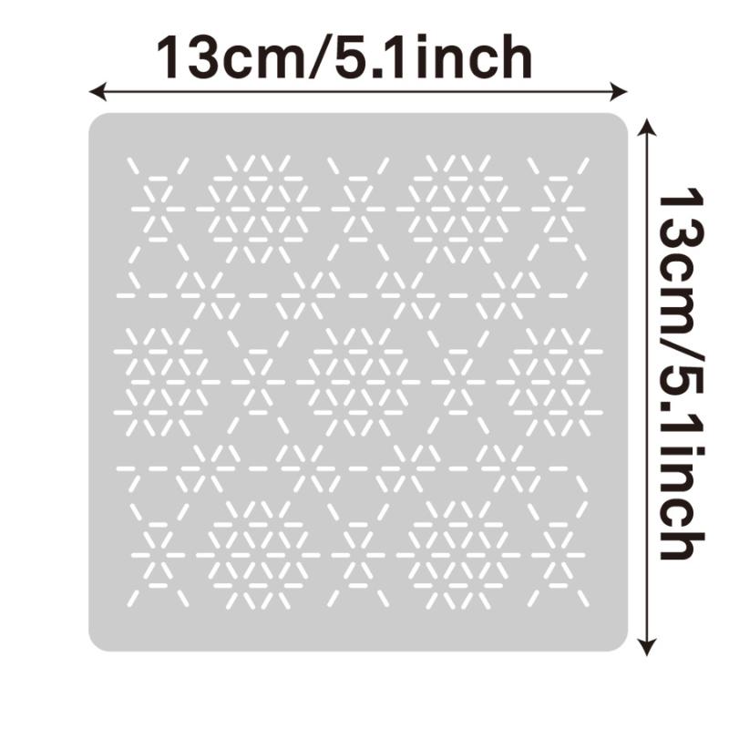 Textile Sewing Patterns - 刺繍ステンシルテンプレートセット サシコ 再利用可能な手芸パターン DIY キルティング ホームデコレーションや縫製プロジェクト用