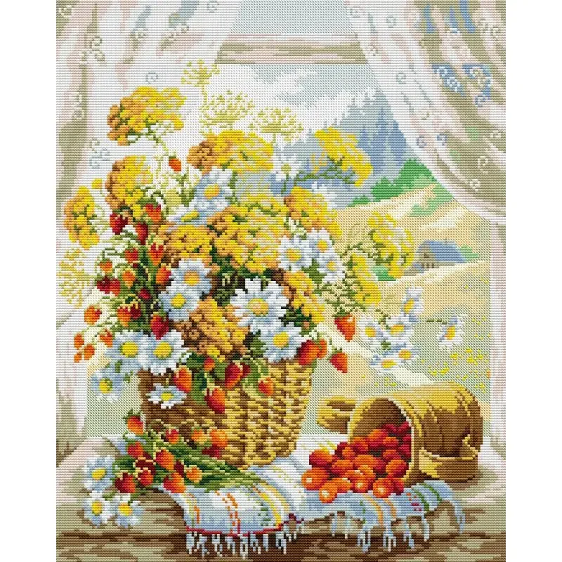 窓枠フラワーバスケット花柄クロスステッチアイーダ 14ct  - Textile Sewing Patterns のレビューと価格
