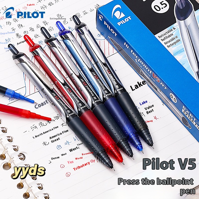 パイロット BXRT-V5 格納式ゲルペン、0.5mm 黒/ - Pilot Pen V5 のレビューと価格