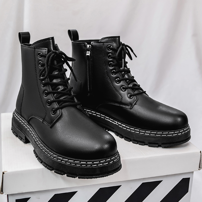 メンズ4シーズン対応ブラックパテントレザーバイクブーツ -  - Sewing Garment のレビューと価格