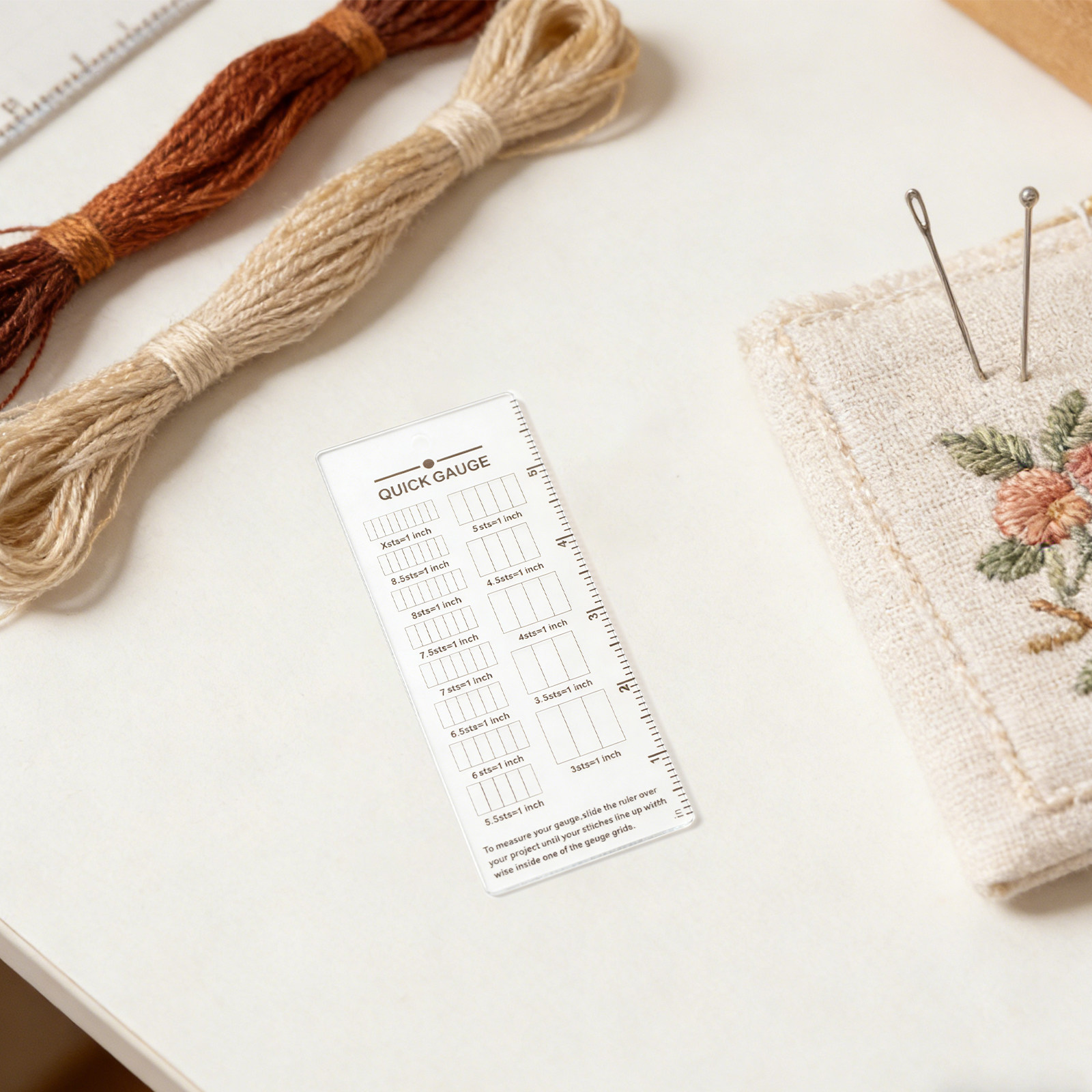2個入り ニットゲージ定規 アクリル製 透明 クイックゲージ - Sewing Knit のレビューと価格