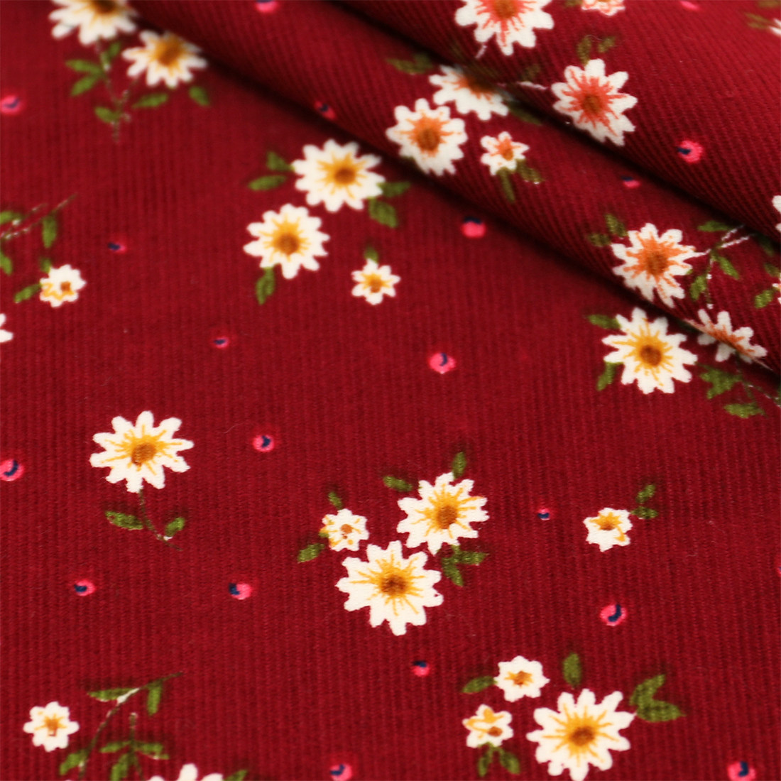 綿100% 花柄コーデュロイ生地 メートル単位で販売 衣類、 - Textile Sewing Patterns のレビューと価格