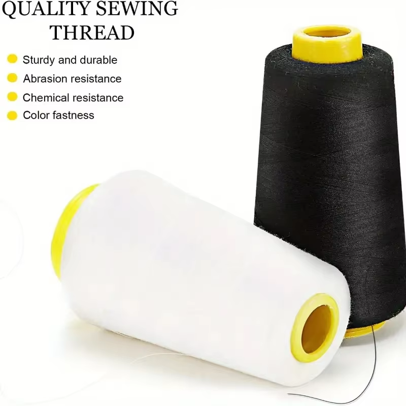黒3本、白3本のオーバーロック糸コーン、3000ヤード、ポリ - Serger Thread Cone のレビューと価格