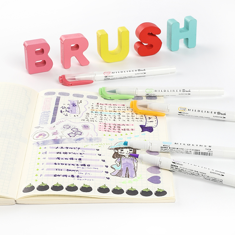 ゼブラ-ダブルエンドマーカーブラシペン、ソフトヘッド、wft - Zebra Pen Mildliner のレビューと価格