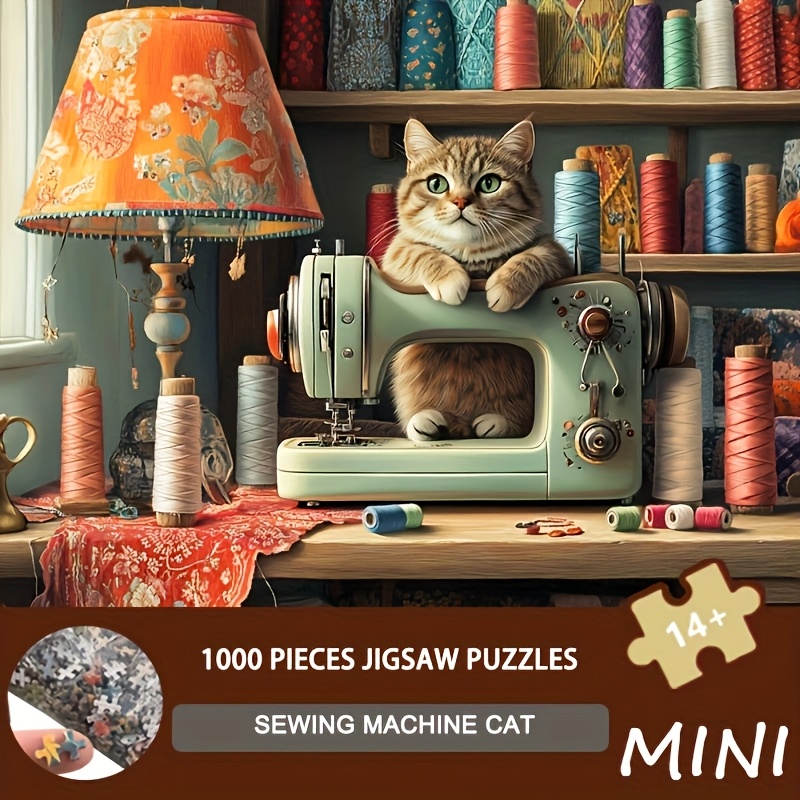 1000ピース ミニミシン猫ジグソーパズル - 魅力的な白と - Sewing Recycle のレビューと価格