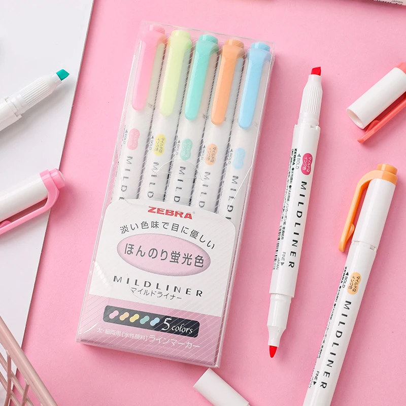 ゼブラ-マイドライナー蛍光ペンセット、wkt7、ダブルヘッド - Zebra Pen Mildliner のレビューと価格