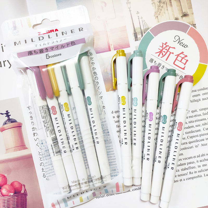 新しいゼブラマイルドライナーハイライターマーカー、WKT7  - Zebra Pen Mildliner のレビューと価格