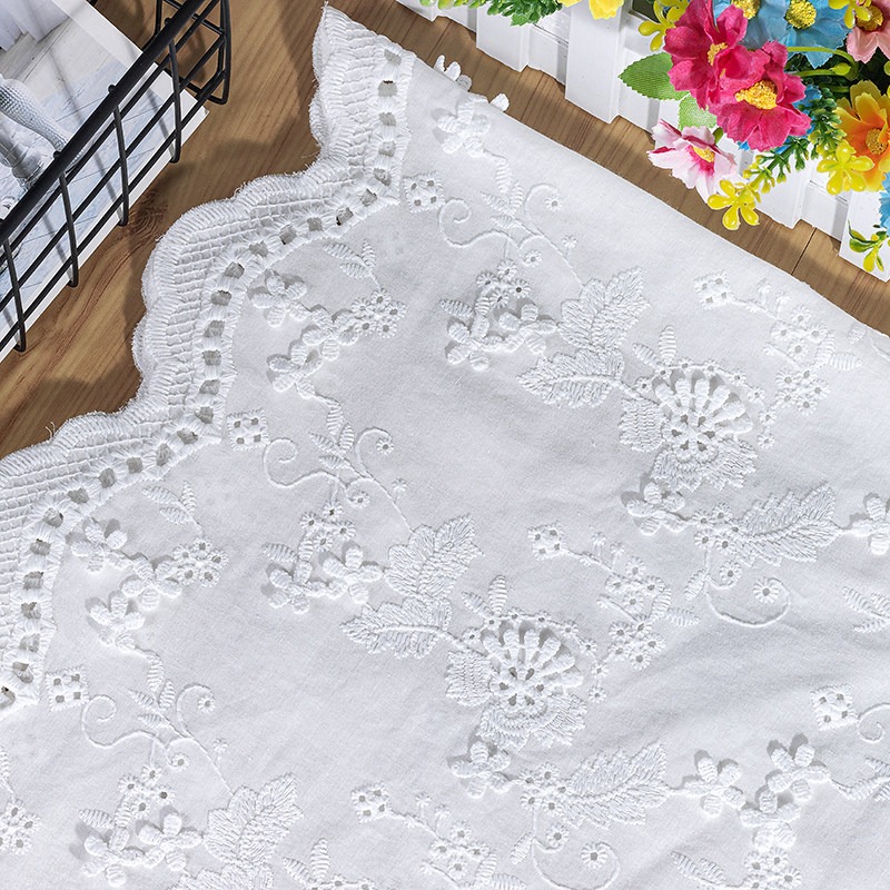 新登場のフル幅コットンミルクシルク糸3D中空刺繍生地、女性用 - Sewing Embroidery Fabric のレビューと価格