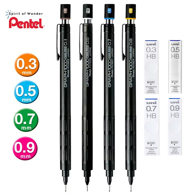 ぺんてる PG1000 グラフ PRO ブラックシャープペン - Pentel Pen Energel のレビューと価格