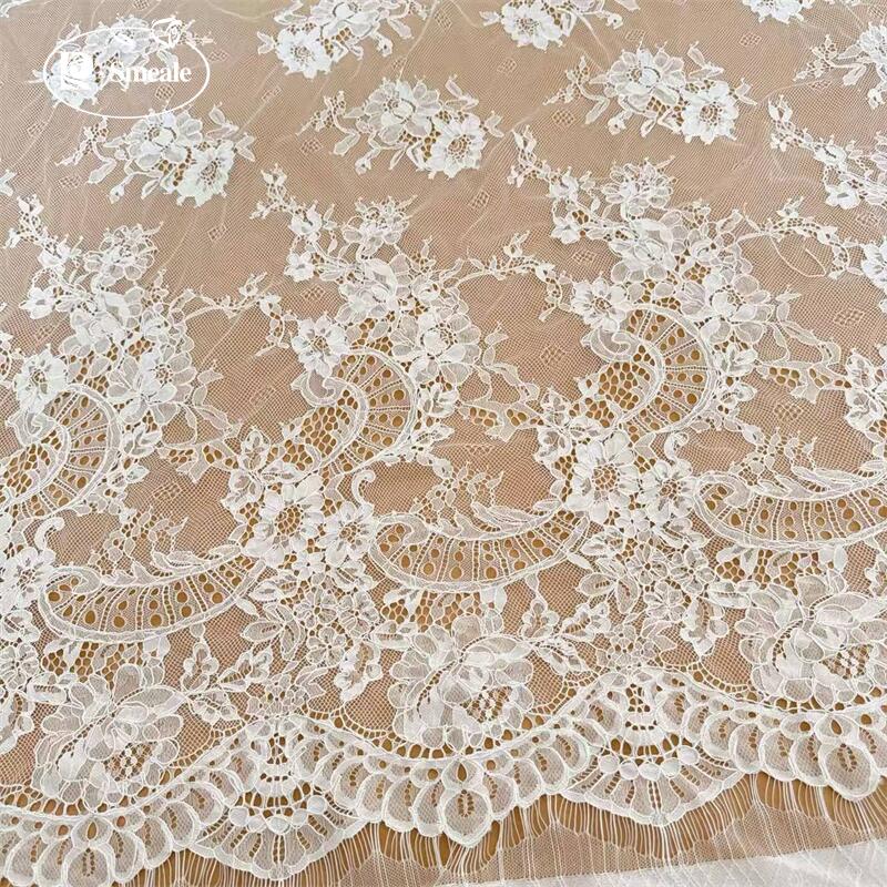 3メートル。 手作りの縁飾り刺繍レース生地、ブライダルウェデ - Sewing Embroidery Fabric のレビューと価格