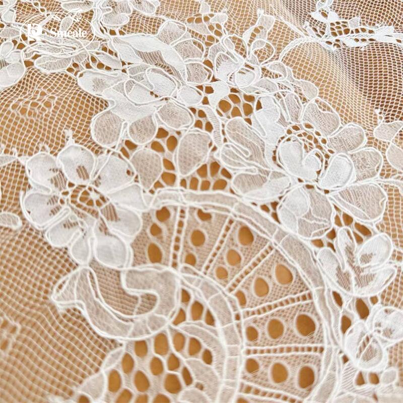 3メートル。 手作りの縁飾り刺繍レース生地、ブライダルウェデ - Sewing Embroidery Fabric のレビューと価格