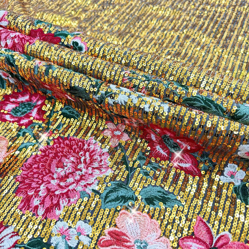 1ヤードの立体刺繍縫製ウェディングドレス、イブニングドレス、 - Sewing Embroidery Fabric のレビューと価格