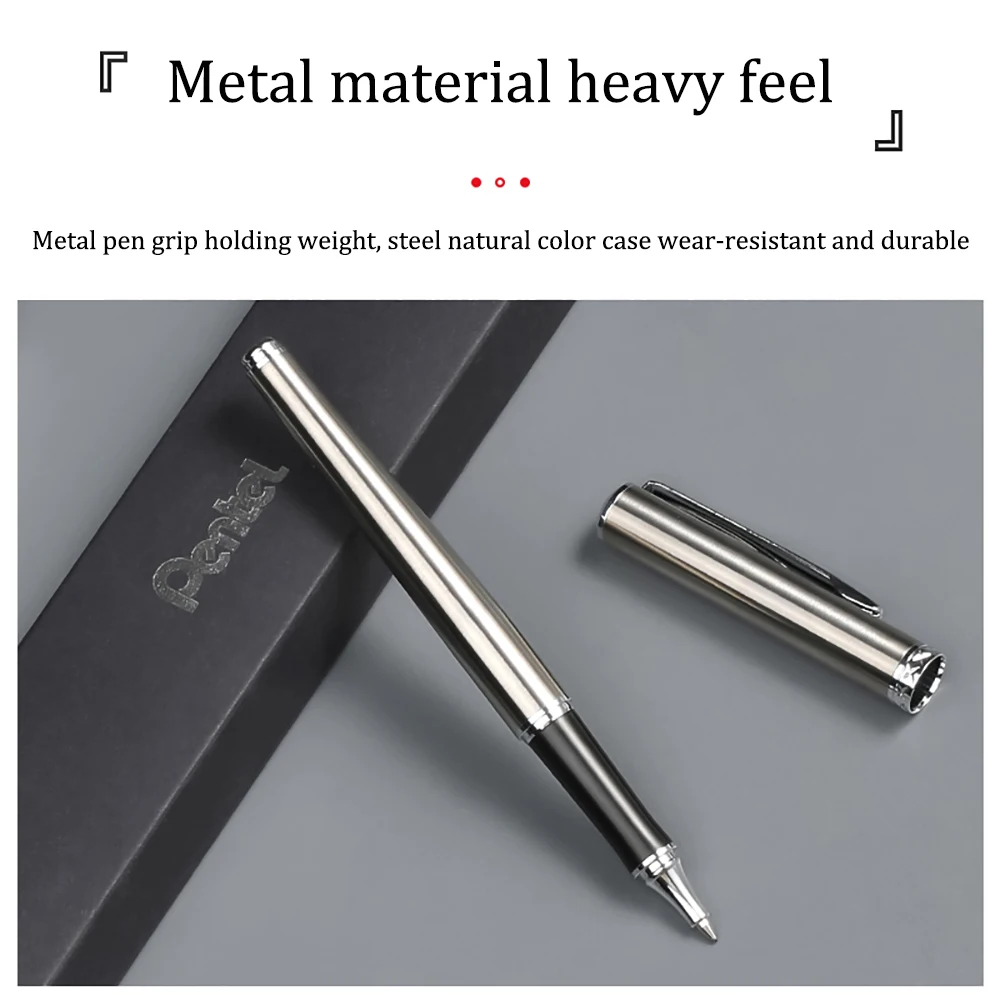 日本の金属製ペンチ,ペン先,黒,滑らか,速乾性,ボールペン, - Pentel Pen Energel のレビューと価格