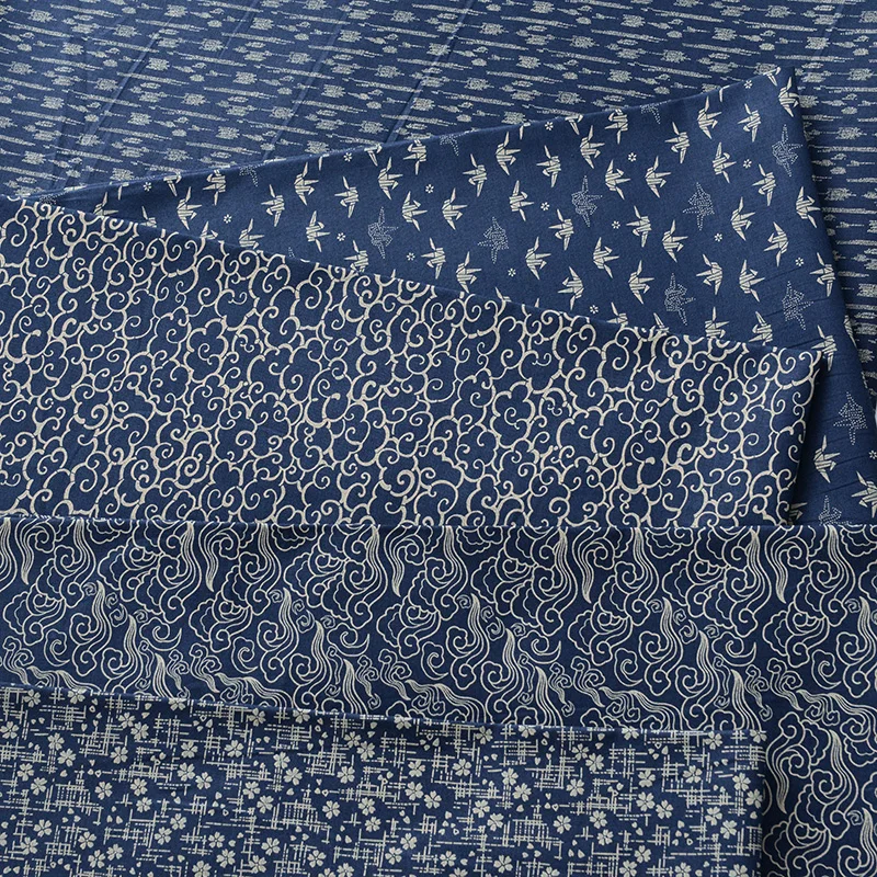 145X50cm レトロパターン綿縫製生地張シアンデジタルプ - Textile Sewing Patterns のレビューと価格