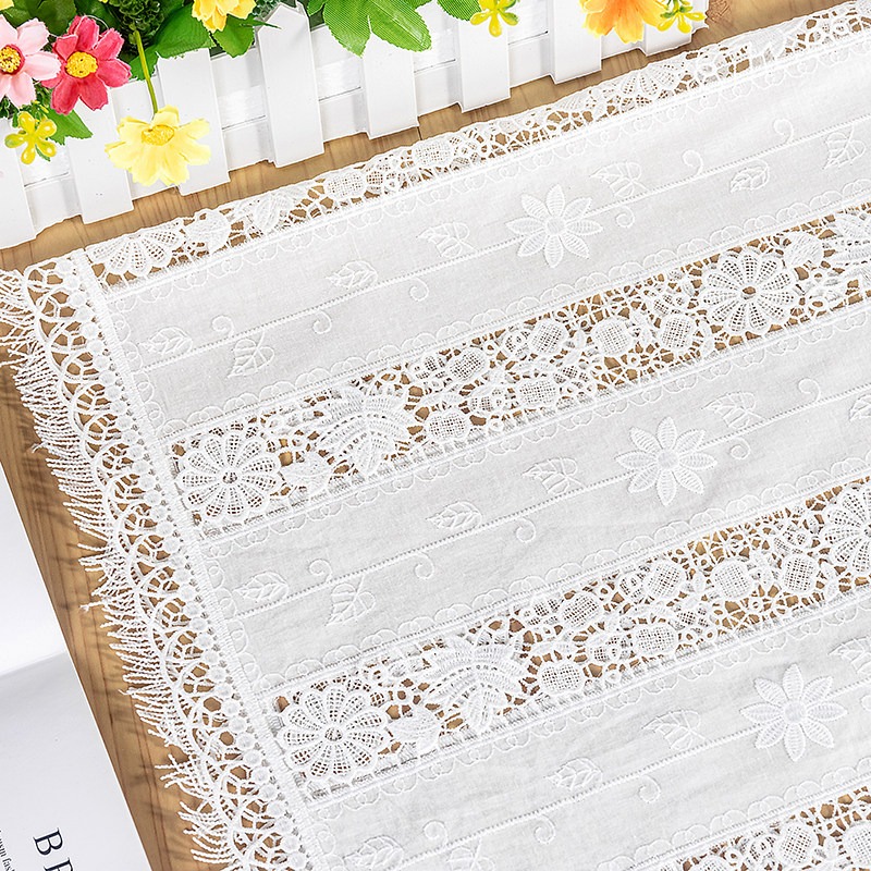 新しいコットンフリンジレース刺繍生地、衣料品やホームテキスタ - Sewing Embroidery Fabric のレビューと価格