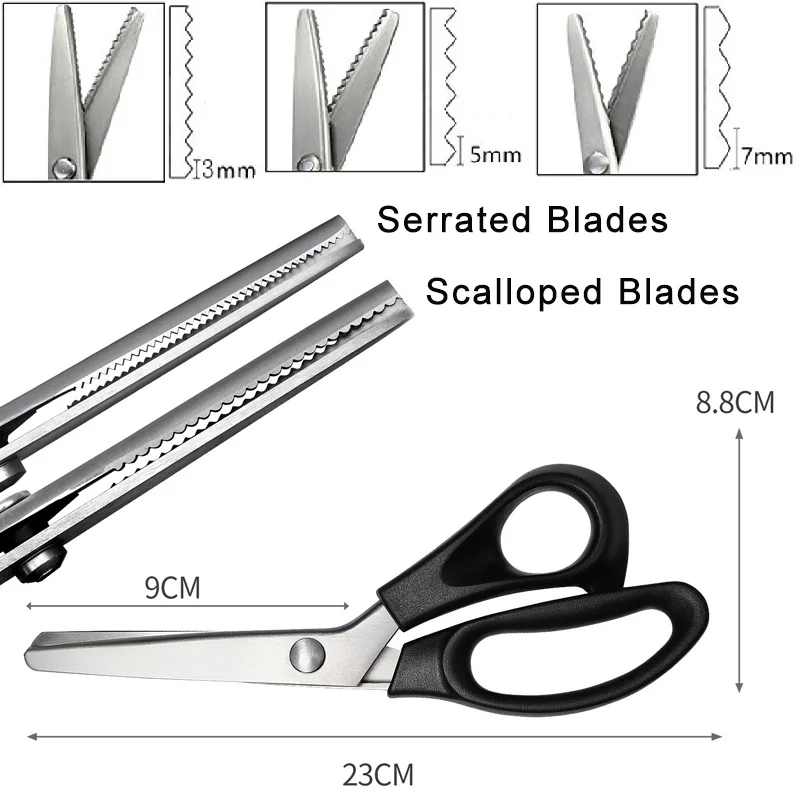 ステンレス鋼の縫製はさみ,シャーリングはさみ,鋸歯状の刃,レ - Pinking Shear Blade のレビューと価格