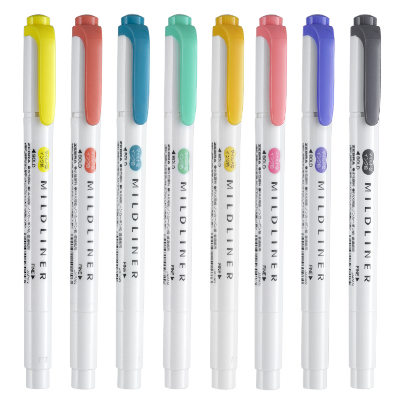 ゼブラマイルドライナーライナー双頭蛍光ペンフックペンかわいい - Zebra Pen Mildliner のレビューと価格