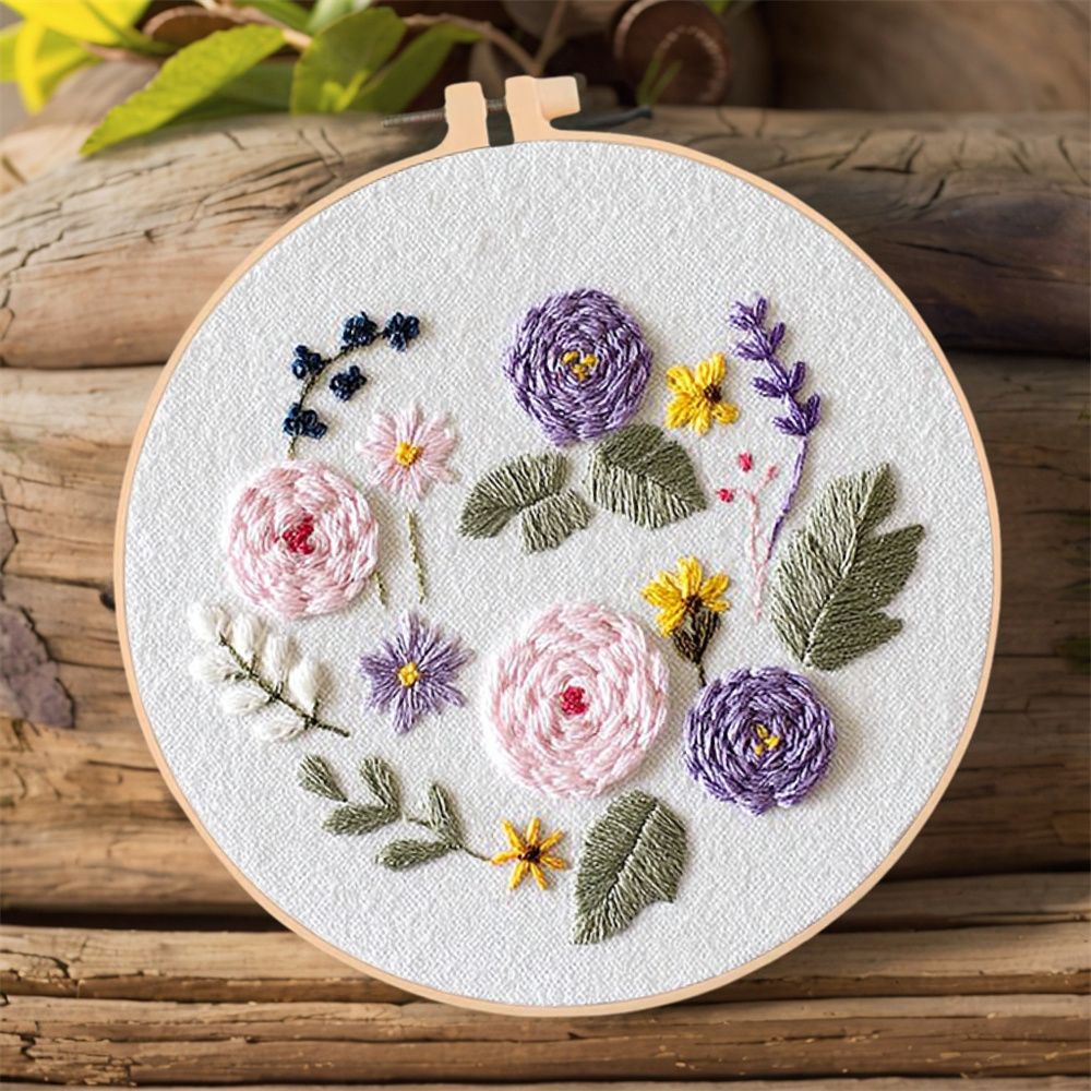 MomoArt DIY 刺繍キット花柄針仕事クロスステッチフ - Textile Sewing Patterns のレビューと価格