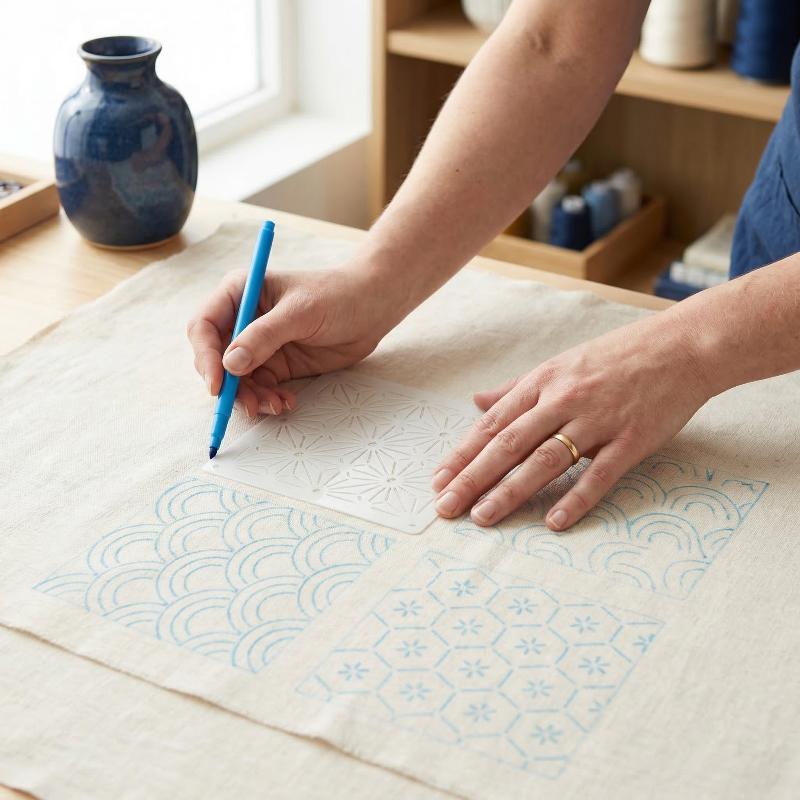 刺繍ステンシルテンプレートセット サシコ 再利用可能な手芸パ - Textile Sewing Patterns のレビューと価格
