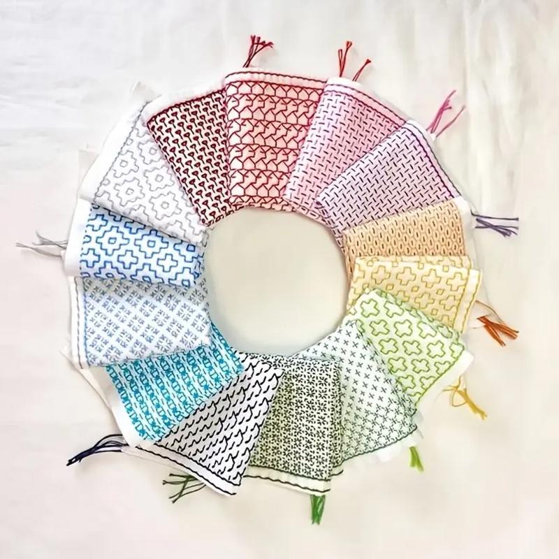 9/32個入り糸と針デニム生地手刺繍キット縫製用品水溶性刺し - Sewing Embroidery Fabric のレビューと価格